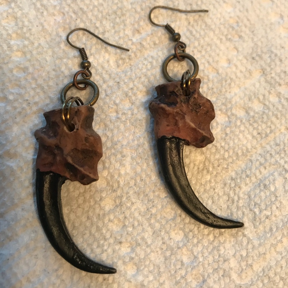 Faux Eagle Talon Earrings, Resin